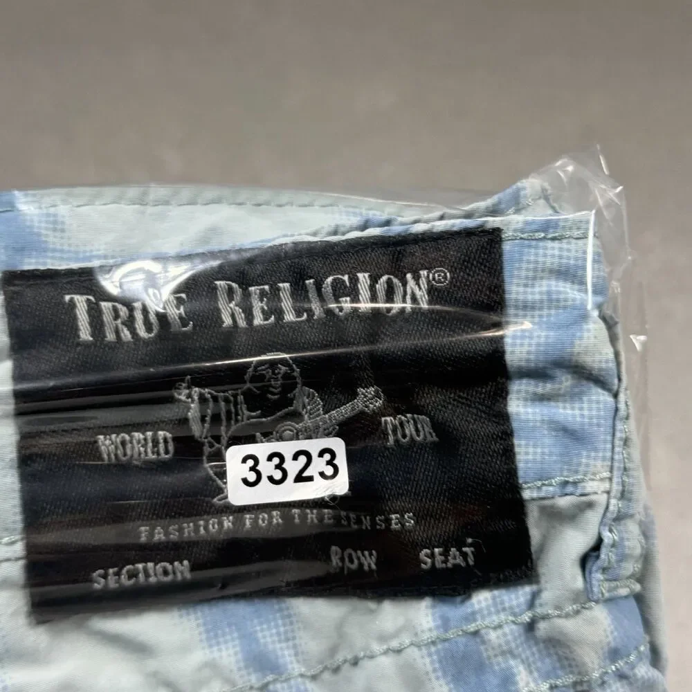 TRUE RELIGION Ricky Board Shorts 12” Swim Trunks Men’s 42 Palm Trees Relaxed Fit